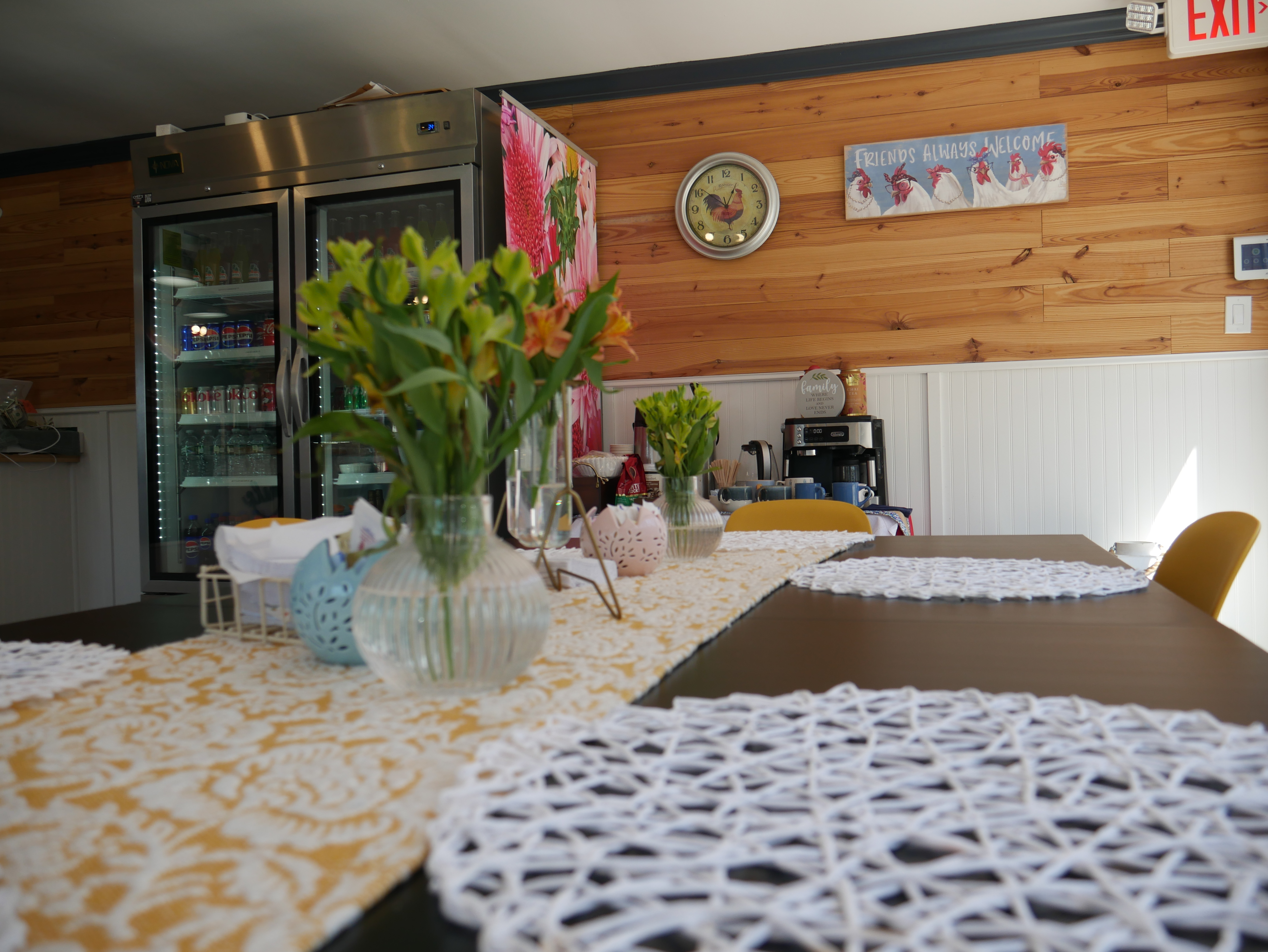Interior table setting at Barbara's Cafe